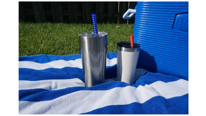 Patriotic Red and Blue Silicone Straws
