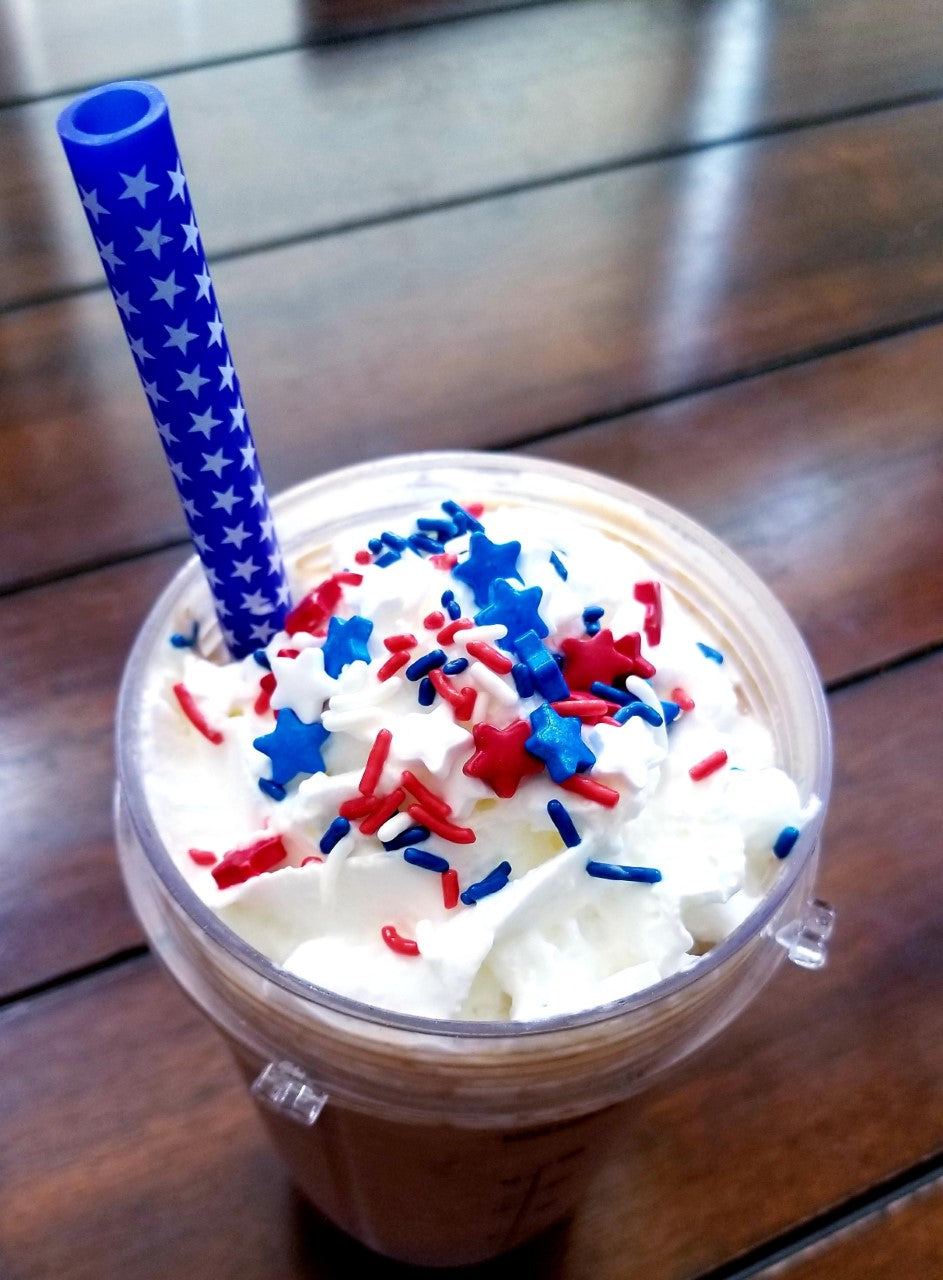 Patriotic Red and Blue Silicone Straws